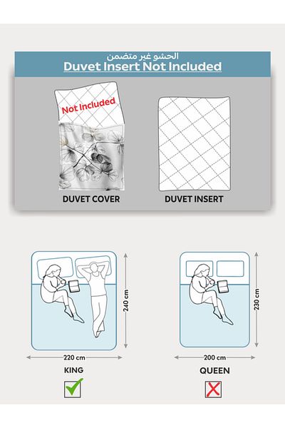 Donetella Printed Duvet Cover Set 6-Pcs – King Size 220x240 cm, Microfiber Fabric, No Filler Inside