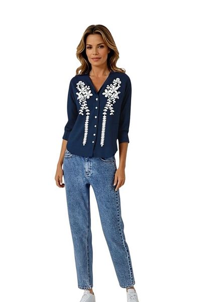 rody's forever Women's blouse type ie D24, navy blue/white