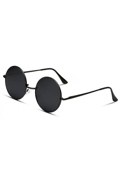 OEM Blusmart - Ochelari de soare rotunzi unisex cu filtru de protecție UV 400, cu husă inclusă, Negri