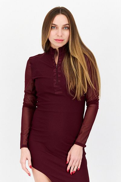 adidas Women Sportswear Fit Long Sleeve Outdoor Dress, Maroon