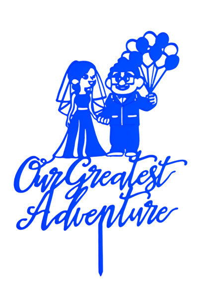 OEM Decoratiune tort, "OUR GREATEST ADVENTURE", topper jurnalul nostru de cal...