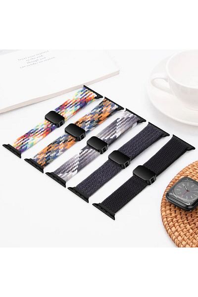 REDz Accessories Solo Loop Strap, Magnetic Closure, Compatible With Apple Watch, Adjustable, Rainbow - 38/40/41 Mm