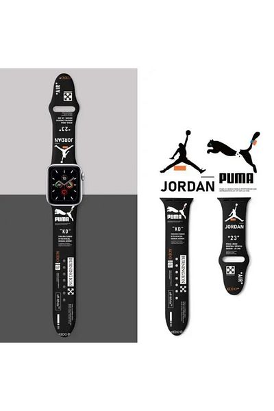 REDz Accessories Sport Brand Strap, For Apple Watch, Sport Print, Adjustable, Silicone, Black - 38/40/41 Mm