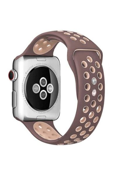 REDz Accessories Perforated Sport Band For Apple Watch, Silicone, Light Brown/cream - 38/40/41 Mm, Large