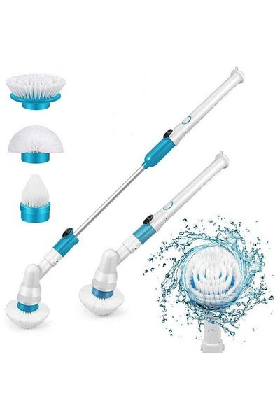 COOYA Electric Spin Scrubber,Cordless,1200mAh,Super Power Surface Cleaner with 3 Brush Heads,for Tub,Tile
