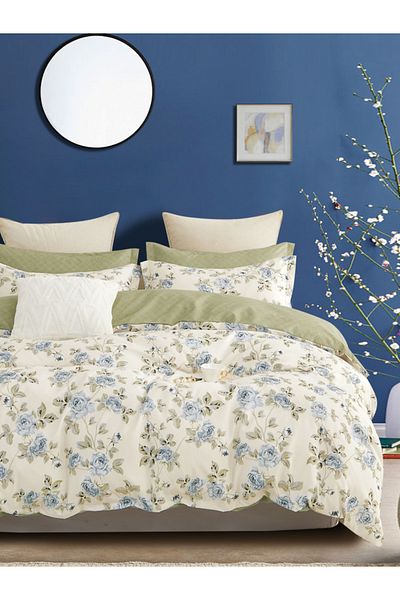 Donetella Printed Duvet Cover Set 6-Pcs – King Size 220x240 cm, Microfiber Fabric, No Filler Inside