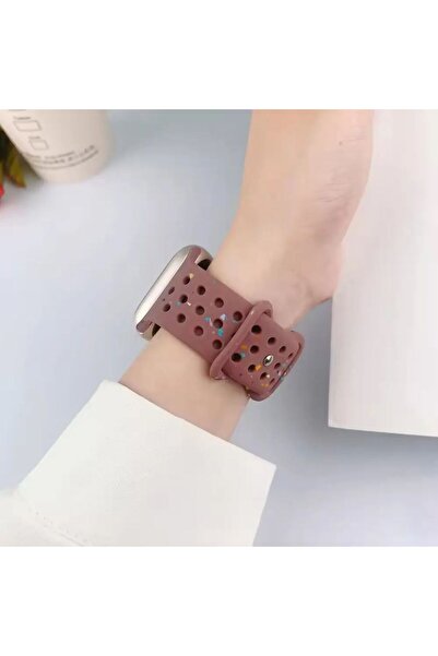 REDz Accessories Curea perforată cu picături colorate, Sport, pentru Apple Watch, silicon, maro - 44/45/46/49 mm