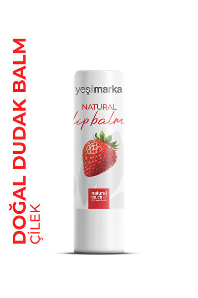 yeşilmarka Çilekli Doğal Dudak Balmı- Yenilebilir Dudak Kremi- Doğal Yağlarla Dudak Parlatır