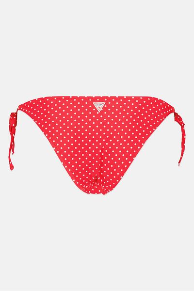 Guess Women Micro Dots Side Tie Bikini Bottom, Red