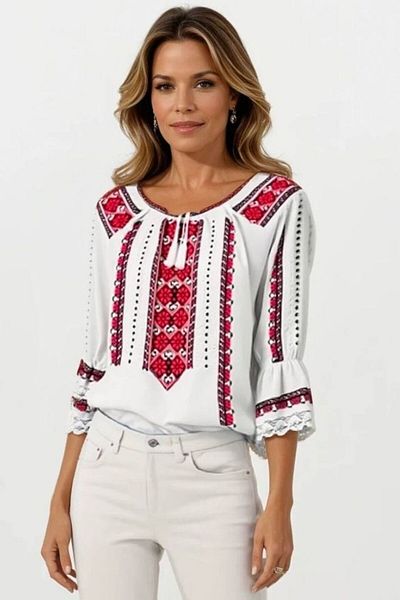rody's forever Women's blouse type ie 024, chalk white/burgundy red