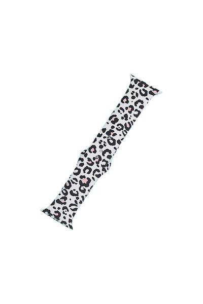 REDz Accessories Silicone Strap, Print, Animal Print, For Apple Watch, White/black - 38/40/41 Mm