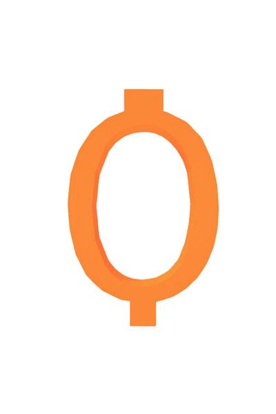 OEM Candle holder cake topper, "0", birthday, 100 X 64 mm orange
