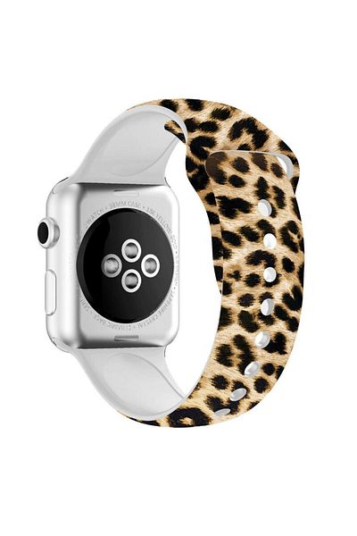 REDz Accessories Animal Print Strap, Silicone, Compatible With Apple Watch, Adjustable, Brown - 38/40/41 Mm