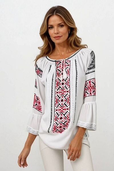 rody's forever Women's blouse type ie 024, pure white/red