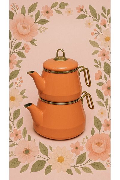Taşev Robin 4567 Teapot Set Caramel