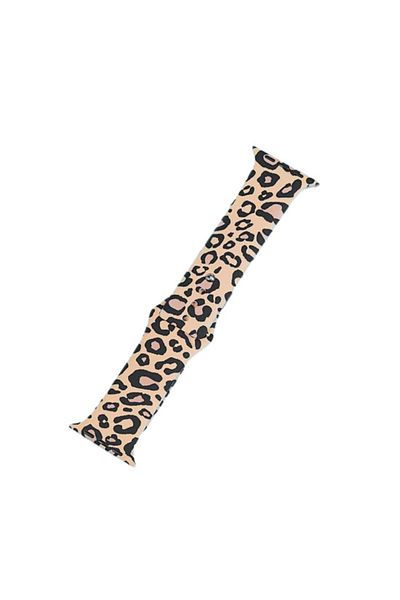 REDz Accessories Silicone Strap, Print, Animal Print, For Apple Watch, Yellow/black - 44/45/46/49 Mm