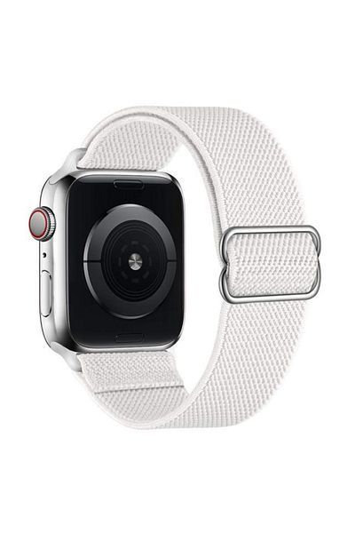 REDz Accessories Curea elastică, compatibilă cu Apple Watch, reglabilă, albă - 38/40/41 mm