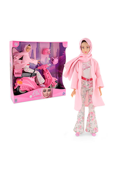 Fulla مجموعة دمية فلة مع دراجة نارية وردية