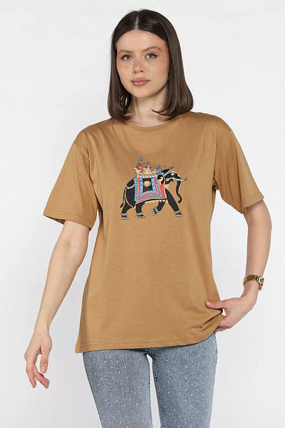 GÜLSELİ Γυναικείο T-Shirt με στάμπα μπισκότου