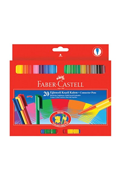 Faber Castell Eğlenceli Keçeli Kalem 20'li Set,Canlı Renkler, Su Bazlı Mürekk...