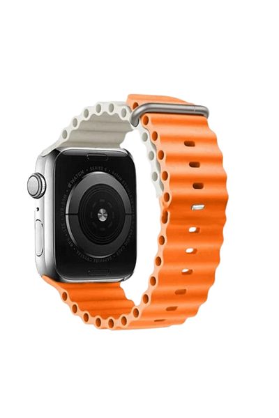 REDz Accessories Ocean Strap, Silicone, Apple Watch, Adjustable, Orange And Starlight - 44/45/46/49 Mm