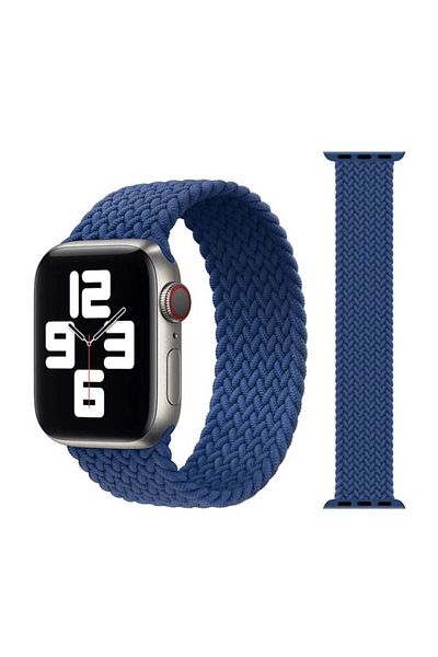 REDz Accessories Curea Solo Loop, compatibilă cu Apple Watch, elastică, bleumarin - 38/40/41 mm, medie