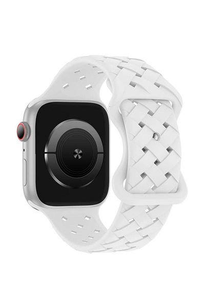 REDz Accessories Twisted Loop Strap For Apple Watch, Silicone, Adjustable, Sport, White - 44/45/46/49 Mm