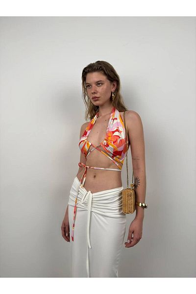 lovebox New Season Γυναικεία δεμένη μπλούζα με λεπτομέρεια 12515