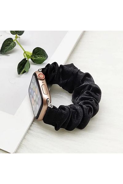 REDz Accessories Brățară Scrunchie, Elastic, Compatibil cu Apple Watch, Modă, Textil, Negru - 38/40/41 mm