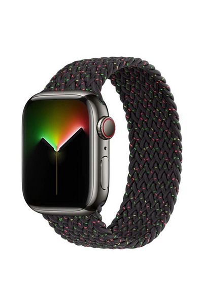 REDz Accessories Curea Solo Loop, compatibilă cu Apple Watch, elastică, Unity neagră - 44/45/46/49 mm, foarte mică