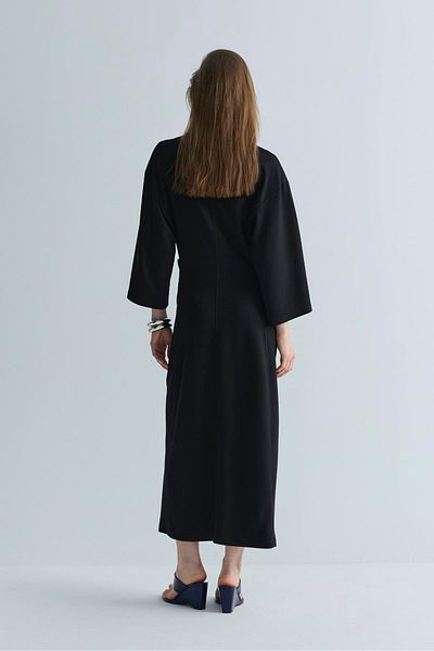 Suud Collection Μαύρο φόρεμα Lou με καθίσματα στη μέση