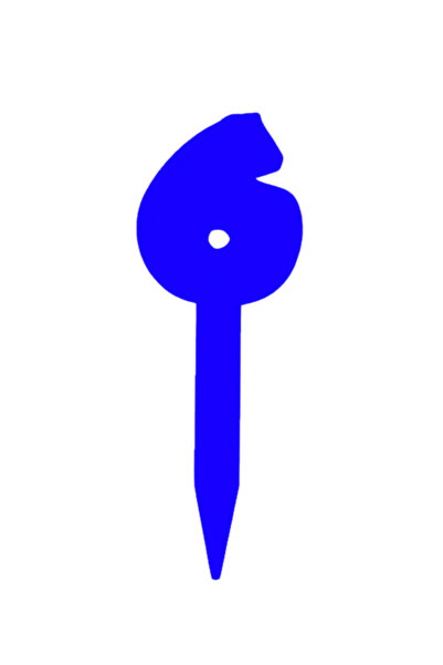 OEM Topper tort, "6", zi de nastere, aniversare,150 X 54 mm albastru