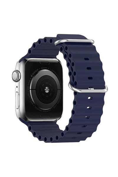 REDz Accessories Curea sport pentru Apple Watch, respirabilă, model ondulat, bleumarin - 38/40/41 mm