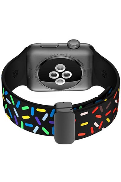 REDz Accessories Curea magnetică moale, silicon pentru Apple Watch, magnetică, sport, culoare neagră - 44/45/46/49 mm