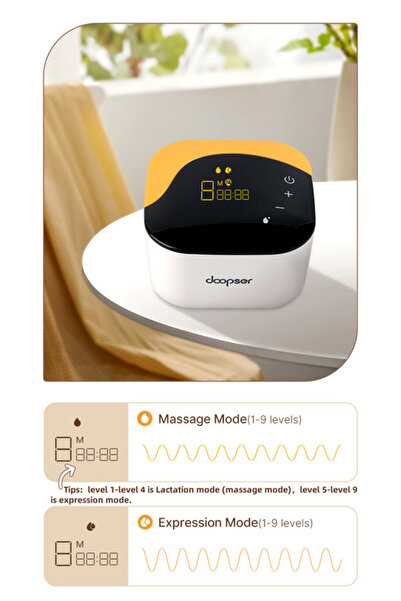 Doopser Intelligent Electric Breast Pump, Hands-Free, 9 Levels, 240ml