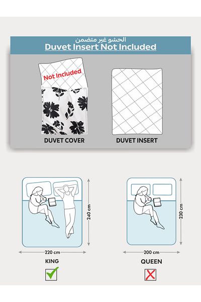 Donetella Printed Duvet Cover Set 6-Pcs – King Size 220x240 cm, Microfiber Fabric, No Filler Inside