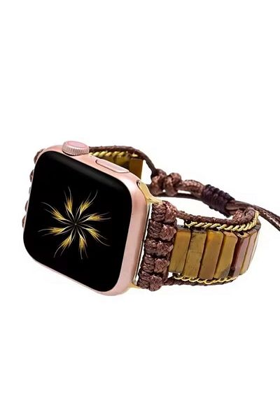 REDz Accessories Boho Vintage Strap For Apple Watch, Handmade, Adjustable, Brown - 38/40/41 Mm