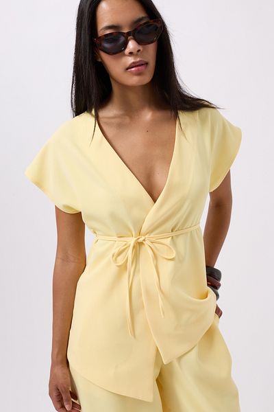 Black Fashion Two Piece Sets - Yellow - Fitted