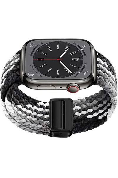 REDz Accessories Curea Solo Loop, închidere magnetică, pentru Apple Watch, reglabilă, negru degradat - 38/40/41 mm