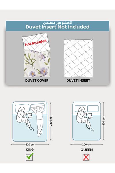 Donetella Printed Duvet Cover Set 6-Pcs – King Size 220x240 cm, Microfiber Fabric, No Filler Inside