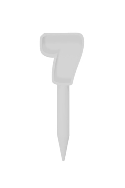 OEM Topper tort, "7", zi de nastere, aniversare,,150 X 52 mm alb ivory