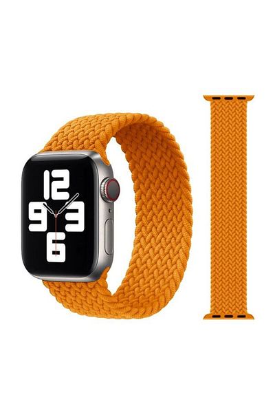 REDz Accessories Solo Loop Strap, Compatible with Apple Watch, Elastic, Orange - 44/45/46/49 mm, Very Small