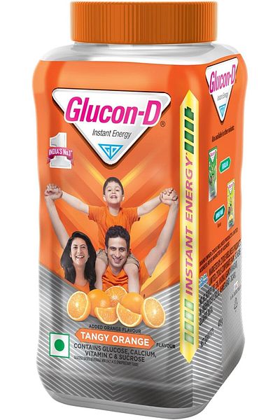 GLUCON-D Tangy Orange Glucose Powder | For Tasty & Healthy Orange Flavoured Glucose Drink | Provides