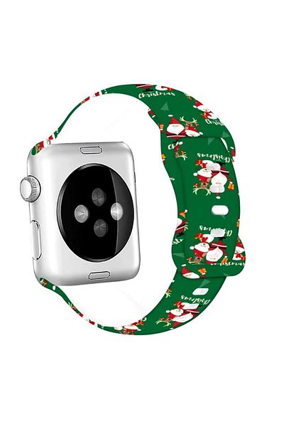 REDz Accessories Santa Claus Strap, Sport, For Apple Watch, Christmas Collection, Silicone, Green - 44/45/46/49 mm