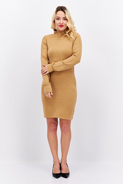 French Connection Women Knitted Bodycon Dress, Tan