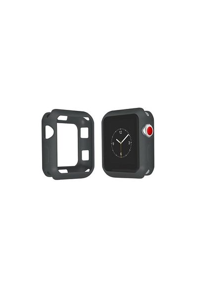 REDz Accessories Silicone Protective Case, Apple Watch 1/2/3/4/5/6, Black - Apple Watch 1/2/3 38mm