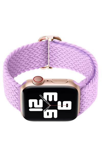 REDz Accessories Solo Loop Strap, Elastic, Apple Watch, Adjustable, Knitted Look, Textile, Lilac - 44/45/46/49 Mm