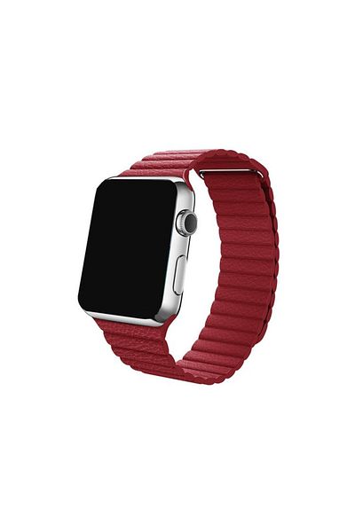 REDz Accessories Leather Strap, Compatible With Apple Watch, Leather Loop, Red - 38/40/41 Mm