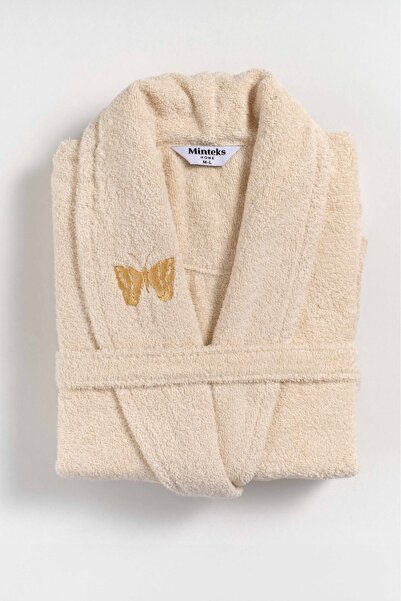 Minteks Women's L Size Şalyaka Bathrobe Luna Natural - Minteks Home