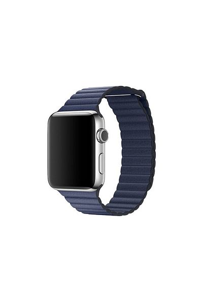 REDz Accessories Leather Strap, Compatible With Apple Watch, Leather Loop, Blue - 38/40/41 Mm